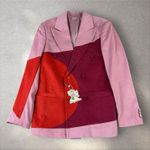 KidSuper Geometric Shapes Suit Top Blazer Jacket Red NWT Sz M Size M Photo 2