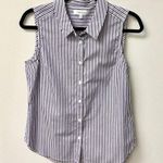 Milly Stripe Sleeveless Collared Button Up Blouse Shirt Purple Women's Size M Photo 0
