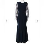 Theia Midnight Blue Mermaid Gown Lace Jeweled Sleeves New Years Party Formal NWT Size 8 Photo 6
