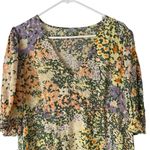 Rails  Roma Gardenia Floral Puff Sleeve Yellow Green Dress size XL V-neck Mini Photo 4