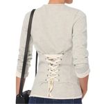 NSF Heathered Gray Corset Lace Down Back Sweatshirt Top P Size undefined Photo 2