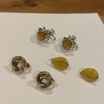 Lot Of 3 Small Clip On / Screw On Style Earrings Photo 3