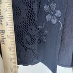 Spencer Alexis Womens Large Black White Kimono Lace Floral Boho Sheer top Photo 7