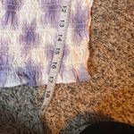 Levi's Smocked Off Shoulder Top Puff Sleeve Blouse Lavender Floral L Photo 3