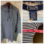 CHAPS Size 3X Blue Striped Cowlneck Long Sleeve Top Textured Sporty Athleisure Photo 1