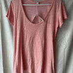 James Perse  Deep V Neck T Shirt Peony Womens Size 1 Photo 0