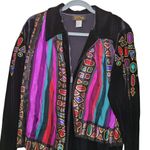Bob Mackie  Wearable Art Velour Zip Jacket Jewels Matching Removable Scarf sz 1X Photo 7