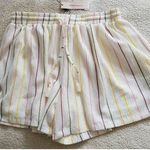 BCBGeneration Drawstring Pull-On Shorts Ivory Multi-Color Women's Size L Photo 0