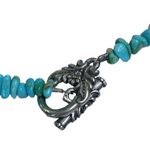 Silvertone Turquoise Chips Beaded Necklace 16.25" Photo 3