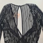 superdown  Dila Sheer Striped Bodysuit in Black Medium Photo 2