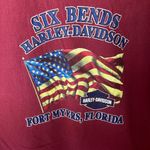 Harley Davidson Six Bends T Shirt Red XL Extra Large Pocket USA Flag Graphic Tee Photo 6