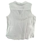 Sigrid Olsen Shirt Womens 1X White Linen Sleeveless V Neck Collared Pockets Top Photo 2
