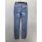 Free People  Women's Blue Denim Jeans Raw Hem Size 28 Cotton Blend Button Fly Photo 1