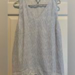 Nine West  sleeveless top - light blue & white. Size Large. V neck. Photo 1