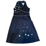 Sag Harbor Retro Pin Up Style Black Dress‎ with Floral Embroidery Size 6 Photo 0