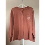Nike  Blush Orange Cardigan Button Snap Sweater Athleisure Varsity Academia - 1X Photo 2