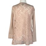 DKNY Jeans Size S Womens Top Lace Back Beige Long Sleeve Tan Photo 1