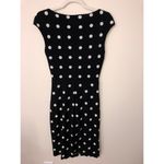 Polka Dot Dress Ralph Lauren LRL Size 8 Cap Sleeve Black White Twist Knot Slinky Photo 4