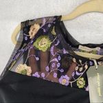 Pebble and Stone Floral Mesh Trim Tank Black Size 2X Photo 4