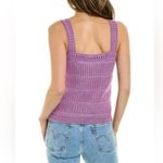 Vince NWOT Knit Crochet Tank Top Sleeveless Shirt Light Purple Sweater Vest Sz L Photo 1