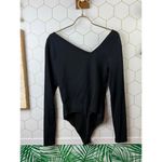 Free People  Black Abbie Asymmetrical Bodysuit Size - Size - Medium Photo 3