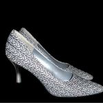 Studio c gorgeous silver and black elegant design sparkling heels! Size 8.5 Photo 3
