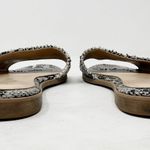 [Yosi Samra] Constantine Snake Python Print Slip On Slides Flat Sandals Size 9 M Black Photo 3