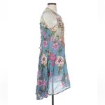 Aratta Silent Journey Dress Embroidered Beaded Semi Sheer Fairy Whimsy Size XL Blue Photo 5