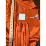 NEW PUBLIC DESIRE Vibrant Orange Satin Wrap Party Chic Dress Ruched Long Sleeves Size 4 Photo 10