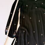 Japna  Black Long Sleeve Embroidered Boho Mini Dress with Open Back Women’s Size M NWT Photo 9