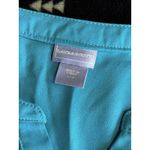 Laura Scott Turquoise Chiffon Pleated Long Sleeve Button Up Blouse Size Large Photo 5