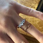 Natural Aquamarine Sterling Silver Ring Size 8 Photo 3