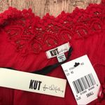 Kut From The Kloth NWT Red Lace V Neck Blouse Photo 4
