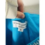 ESTEBAN CORTAZAR COLLECTIVE Aqua Hourglass White Stitch Midi Dress Size Medium Blue Photo 7