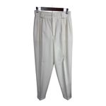 Christy Girl High Waist Pleated Tapered Pants Ivory 80s Vintage USA Women's 12 White Photo 1