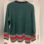 Koret Green Ugly Christmas Embroidered Floral Button Down Cardigan Sweater Size L Photo 11