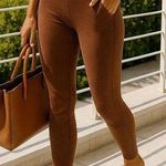 Ododos XL Ribbed Leggings Pants Activewear Athleisure Rust Yoga Waistband Summer Brown Photo 0