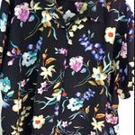 Jaclyn Smith  26 Short Sleeved Black All Over Floral Button Up Top Plus Photo 0