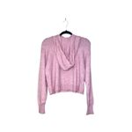 Poof! ! New York Pink Hooded Knit Pullover Cropped Sweater Photo 5
