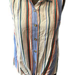 All in Favor  striped blouse‎ w. tie front - size small Photo 0