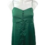 Urban Outfitters Green Silk Satin Spaghetti Cami Camisole Mini Slip Dress XS Photo 2