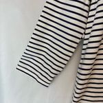 Chico’s Black and White Striped 3/4 Long Sleeves Lace V Photo 5