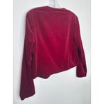 Jones New York Vintage  Burgundy Velvet crop open front Blazer Jeweled Button Med Photo 8
