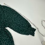 Lush Clothing LUSH Blouse Womens S Green Polls Dot Top Button Front Vneck Polyester Flowy Photo 7