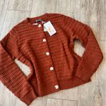 PRETTY GARDEN casual Rust Sweater with Button Detail Photo 8
