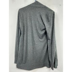 Ecru Womans  Long Sleeve Open Front Cardigan Sweater Small Gray Faux Suede Photo 1