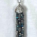 Cookie Lee Beaded Tassel Charm Pendant Necklace Bracelet Set Silver Lavender Photo 4