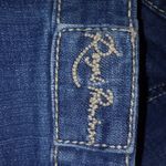 Royal Premium 12 33x21 Dark Wash Pink Accent Capri Jeans Blue Size 33 Photo 4