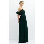 After Six  Dramatic Ruffle Edge Convertible Strap Metallic Pleated Maxi Dress Photo 7