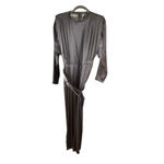 Liz Claiborne Women's  Gray Satin Long Sleeve Jumpsuit Size 4 Photo 8